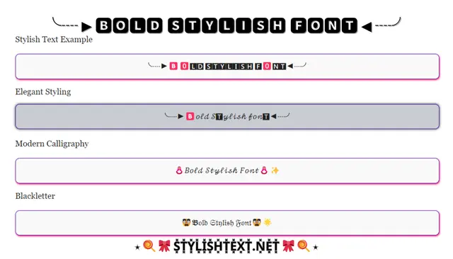 Bold Stylish Font Generator (𝐂𝐨𝐩𝐲 𝐚𝐧𝐝 𝐏𝐚𝐬𝐭𝐞)