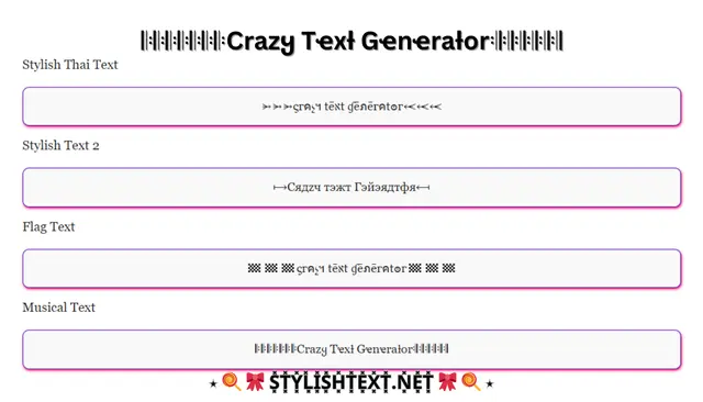 Full Crazy Text Generator (ⒸᵒƤ¥ Δ𝕟𝓓 Ƥά𝔰Ŧᗴ)