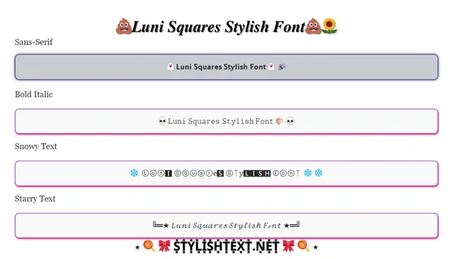 Luni Squares Stylish Font Generator (⃞   C⃞   o⃞   p⃞   y⃞    a⃞   n⃞   d⃞    P⃞   a⃞   s⃞   t⃞   e⃞   )⃞