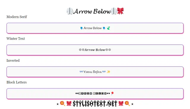 Arrow Below Stylish Font Generator (͎C͎o͎p͎y͎ ͎a͎n͎d͎ ͎P͎a͎s͎t͎e͎)͎