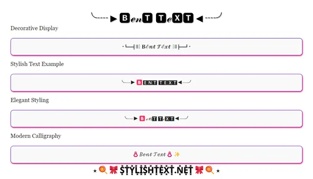 Bent Text Stylish Font Generator (↻օքվ ąղժ φąʂէҽ)