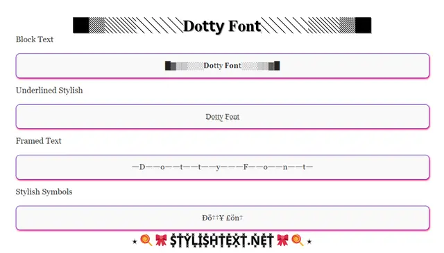 Dotty Joiner Stylish Font Generator ░(░C░o░p░y░ ░a░n░d░ ░P░a░s░t░e░)░