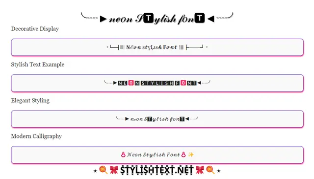 Neon Stylish Font Generator (ᑕOᑭY ᗩᑎᗪ ᑭᗩᔕTE)