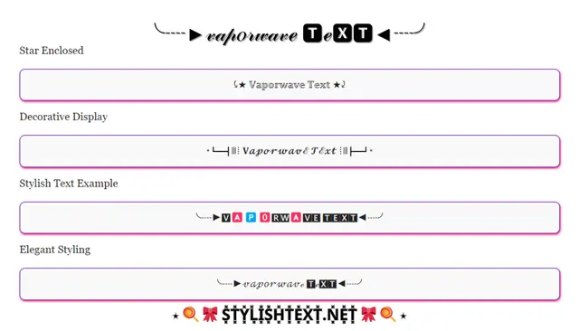 Vaporwave Text Stylish Font Generator （Ｃｏｐｙ　ａｎｄ　Ｐａｓｔｅ）